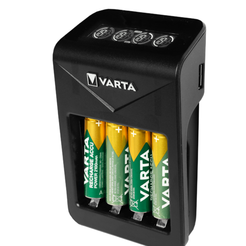 SPABPB03B. VARTA LCD Charger w/ 4 rechargeable batteries            